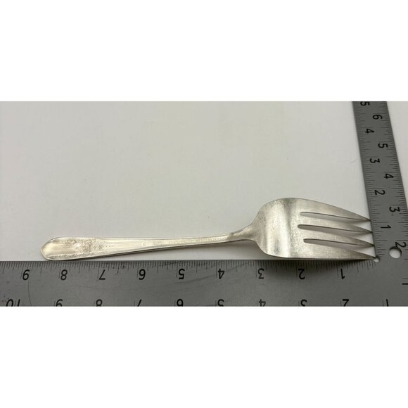 Wm Rogers 1939 Reflection Meat Serving Fork Extra Plate Silver Plated Floral - Picture 4 of 7